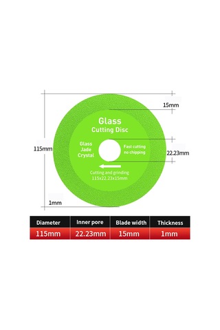 Yifomall Elmas Kesici Disk - Cam, Seramik, Kristal Ve Şişe Kesimi İçin 3'lü Ultra İnce Testere 100/115mm
