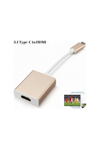 3.1 Type-c To Hdmı Adaptör Dönüştürücü 4k Monitör, Smart Tv, Projeksiyon Uyumlu