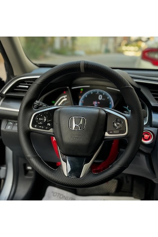 Honda Civic Fc5 Araca Özel Direksiyon Kılıfı Karbon Nokta Gri Yü