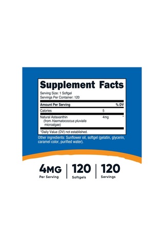 Nutricost Astaxanthin Antioxidants 4mg Gluten Free And Non-gmo 12