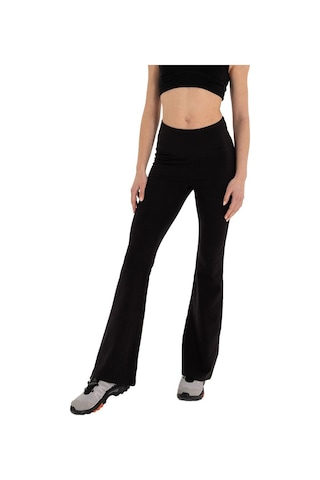 Inguz Roll Up Flare Toparlayıcı Yoga Pantolon Siyah