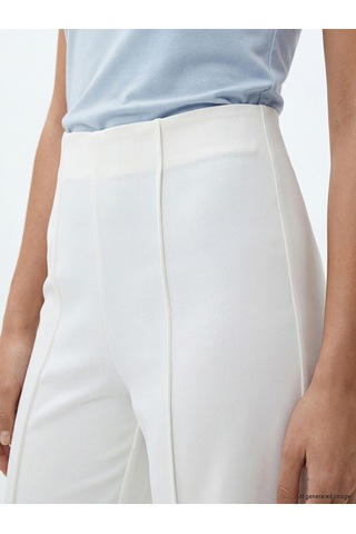 Lcwaıkıkı Classic Beyaz Beli Lastikli Soft Touch Kadın Pantolon