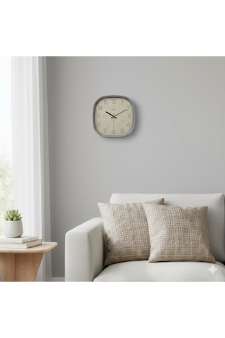 Galaxy Premium Serisi Abs Kasa Duvar Saati Oval 30 Cm Gri Renkli Modern Kadran Çok Renkli