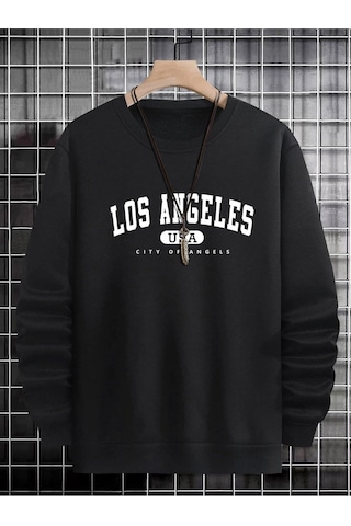 Adrift Manfinity Sporsity Letter Graphic Sweatshirt Siyah Siyah