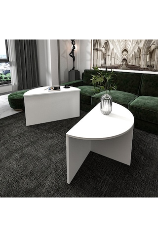 Orta Sehpa Aksu Beyaz 2'li