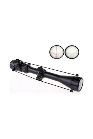 3-9x40 Zoomlu Çıft Işıklı Av Tüfeği Dürbünü Montaj Kelepçeli Sarı