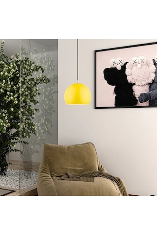 Riolight Modern Sarı Cafeler,odalar,mutfak,yatak Başı İçin 1xe27 Tekli Metal Sarkıt Avize Çap:20cm Metal