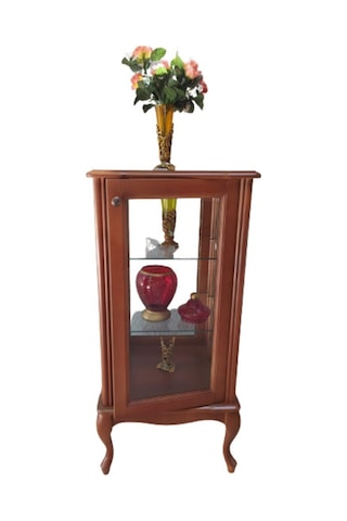 Gümüşlük KARE Model 120 cm Parlak Ceviz Boya Kayın Lükens Aslan Ayak 2 Raf El Yapım