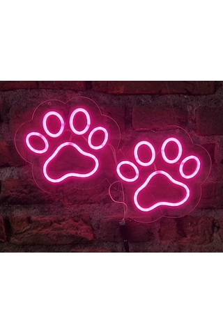 Pati İzi Neon Duvar Aydınlatması Şeffaf