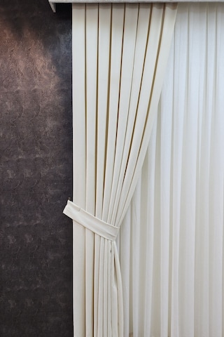 Mosso Fon Perde Düz Renk Krem