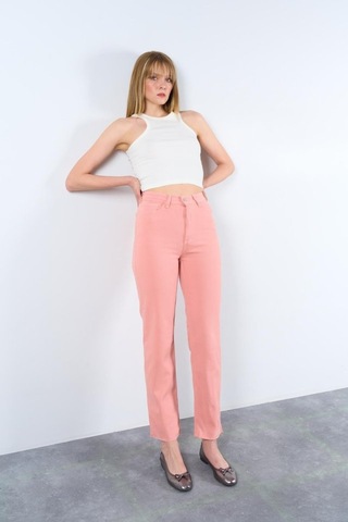 Sensuelle Strong Düz Pantolon - Pudra Pudra