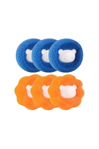 Youmex Yumuşak Sponge Ve Polypropilen Çamaşır Topları - Kumaşlardan Tüy, Peluş Ve Kir Giderici - Çamaşır Makinesi Ve Kurutucuda Kullanım - Tekrarlı Kullanımlı - Mavi Ve Turuncu - 6 Adet Diğer