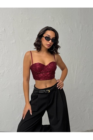 Verymoda Pulpayet Abiye Büstüyer - F2063 Bordo