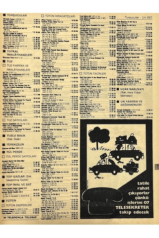 İzmir 1982-1983 Meslek Reklam İlanı Efemera S597