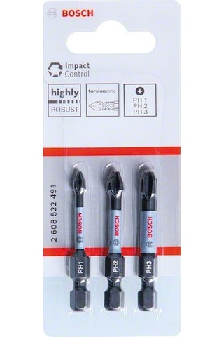 Bosch Impactc Yıldız Bits Ucu Ph1/2/3 50 MM 3'lü 2608522491