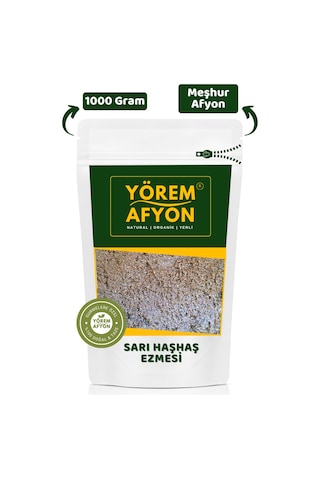 Meşhur Afyon Yöresnden Coğrafi Tescilli Ezilerek Kavrulmuş Sarı Haşhaş Ezmesi Kahvaltılık 1000gr