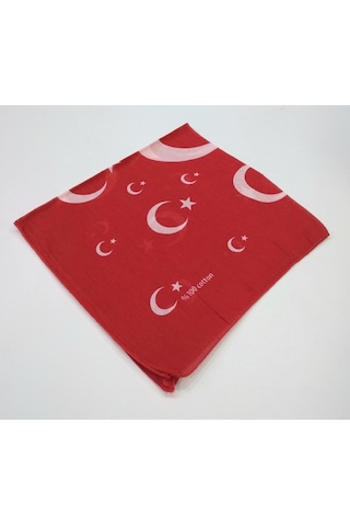 Ay Yıldızlı Kare Bandana / Fular / %100 Cotton