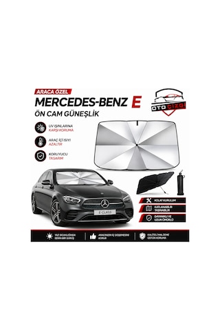 Mercedes E Şemsiye Tip Ön Cam Güneşliği Katlanabilir Uv Korumalı Araç Cam Güneşlik