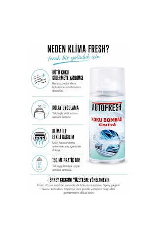 AutoFresh Koku Bombası Klima Fresh Temizleyici Kötü Koku
