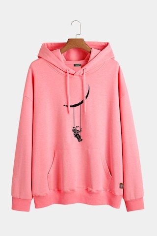 Unisex Pembe Kapüşonlu Salıncak Baskılı Slim Fit Kanguru Cepli Sweatshirt Pembe Unisex Pembe Kapüşonlu Salıncak Baskılı Slim Fit Kanguru Cepli Sweatshirt Pembe