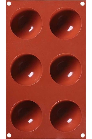 Fastbuy 6'lı Yuvarlak Yarımküre Kek Kalıbı - Kahverengi Şekil Veren Çikolata Pasta Yapım Kahverengi