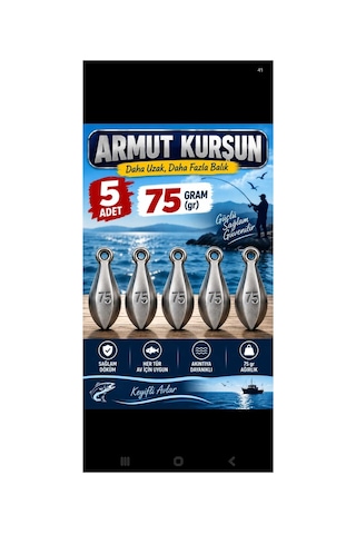 75 Gram Olta Kurşunu 5 Adet 75 Gram Olta Kurşunu 5 Adet