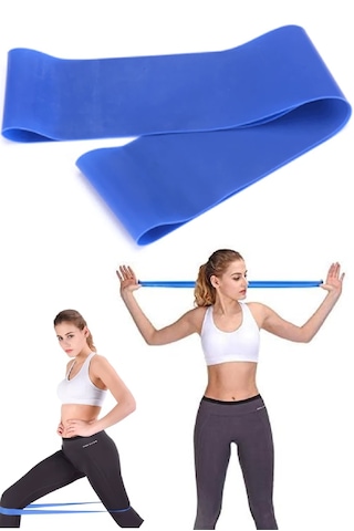 60 Cm Pilates Jimnastik Egzersiz Yoga Direnç Bandı Mavi - Hafif