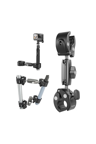 Duall Top Kelepçe Montaj Çubuk Direği Bisiklet Bisiklet Motosiklet Gidon Tüp Tutucu Aksesuarları Gopro Hero 13 12 1