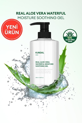 Hyaluronik Asitli Nemlendirici Aloe Vera Jeli Kundal Real Aloe Vera Waterful Moisture Shooting Gel
