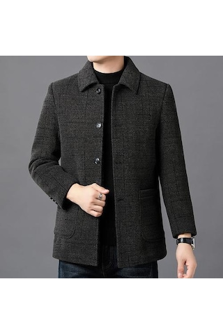 Erkek Sonbahar/kış Slim Fit Kaşmir Palto Kahverengi