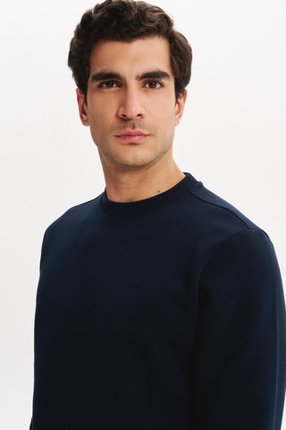 AR-MA Arma Erkek Regular Fit Basic 3 İplik Şardonlu Bisiklet Yaka Sweatshirt Pamuk Polyester Karışımlı K30124603302 Lacivert
