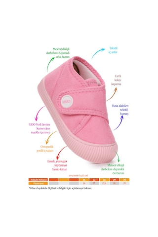 Kiko Kids Petri Günlük Kız Çocuk Ev Okul Kreş Panduf Pembe Pembe