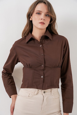 Bigdart 20231 Slim Fit Poplin Gömlek - Kahverengi