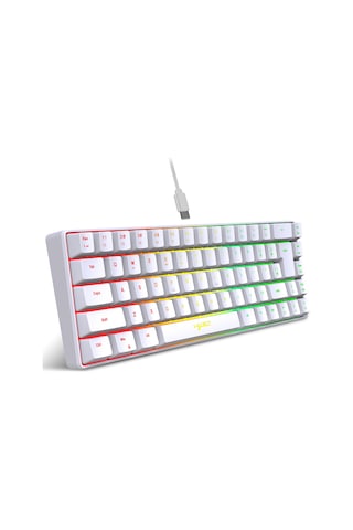 Lemestar Hxsj V200 Rgb Oyun Klavyesi - 68 Tuşlu Taşınabilir Mini Mekanik Hissiyatlı Membran Klavye