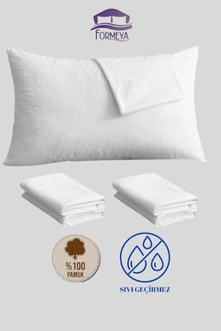 Formeya Pamukkale Alez Su Sıvı Geçirmez Yastık Alezi 2' Li%100 Pamuk 50x70 Açık Indigo