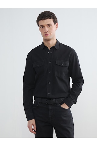 Lcw Jeans Siyah Regular Fit Erkek Jean Gömlek