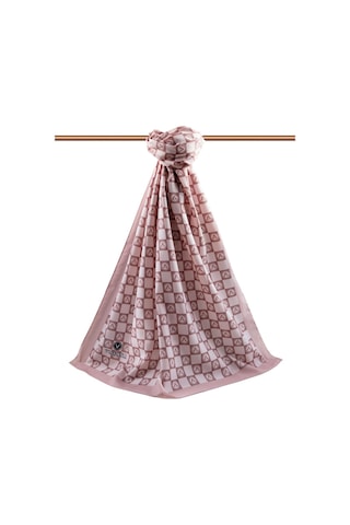 Vissona Lüks Medine İpeği Monogram Desenli Sütlükahve Renkli 75x195 Kırışmaz Şal Moss Krep Dikiş Tipi İtalyan Dikişli Çok Renkli