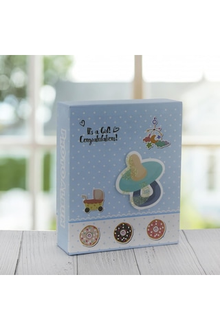 Mutluadim Bebek Fotoğraf Albümü 14X17Cm Mavi Emzilki