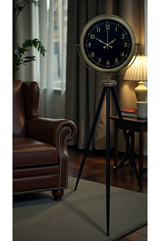 Retro Luxury Tripod Ayaklı Saat Eskitme