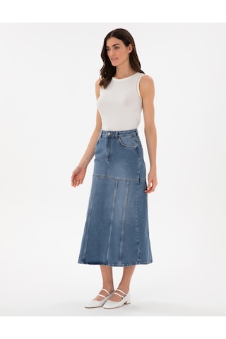 Pierre Cardin Kadın Mavi Etek Jean 50301321-vr036 Mavi