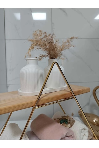 Pampas Vazo Takımı 2'li Beyaz Beton Ev Dekorasyonu Çok Renkli