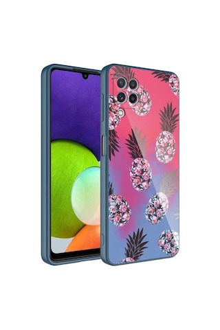 Galaxy M32 Kılıf Kamera Korumalı Desenli Sert Silikon Zore Epoksi Kapak NO3