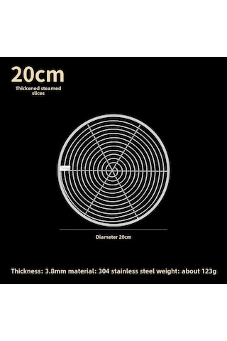 Monyee 20cm 304 Paslanmaz Çelik Yemek Dereceli Kalın Tabak, Mutfak Ve Ticari Kullanıma Uygun, Kolay Temizlenir Buhar Tepsisi