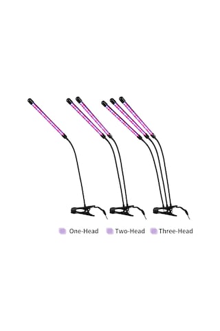 Reedark Bitki Büyüme Lambası - Usb Bağlantılı 3 Kafalı Kırmızı Mavi Led Işık 112 Karakter Siyah