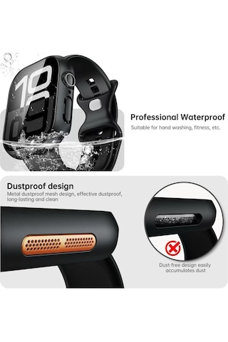 Apple Uyumlu Watch 7 8 9 10 45mm Deniz Havuz İçin Su Geçirmez Ekran Koruyuculu Kasa Koruyucu
