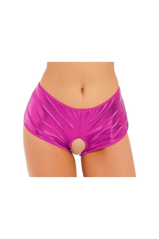 Fantezi Pembe Özel Bölgeleri Açık Parlak Külot Bc0047