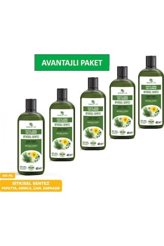 Papatya, Arnica, Çam Ve Sarmaşık İçerikli Bitkisel Şampuan, 485 Ml X 5li Tüm Saç Tipleri