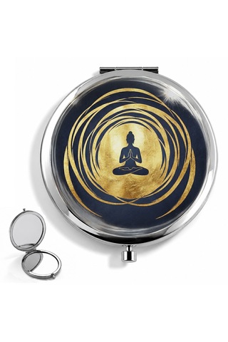 Makyaj Aynası Meditasyon Ve Altın Lotus Tasarımlı El Aynası Cep Aynası Kişiye Özel Hazırlanabilir Yuvarlak Ayna Çok Renkli Makyaj Aynası Meditasyon Ve Altın Lotus Tasarımlı El Aynası Cep Aynası Kişiye Özel Hazırlanabilir Yuvarlak Ayna Çok Renkli