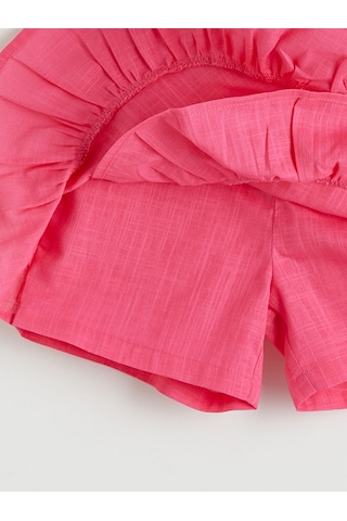 Fırfırlı Kız Çocuk Şort Etek Orta Pembe