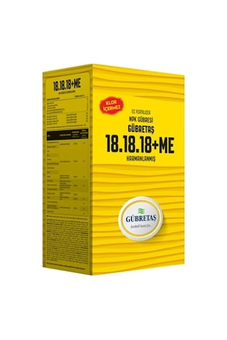Gübretaş 18.18.18+me Azot Fosfor Potasyum Toz Gübre 1kg -
